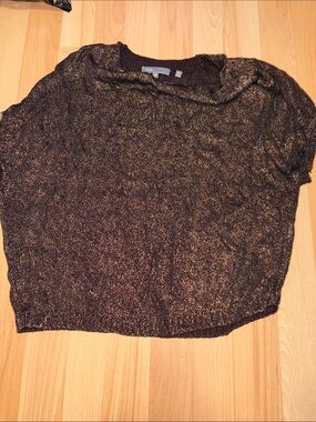 Vince Metallic Black and Gold Knit Sweater